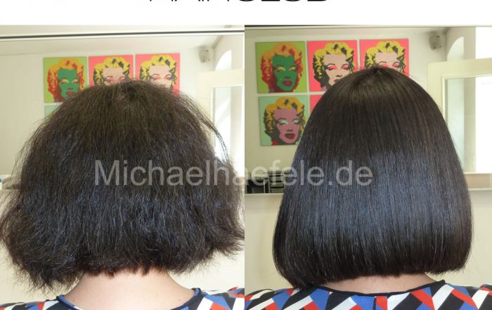 Vorher-Nachher-Ergebnisse der permanenten Haarglättung mit Yuko.