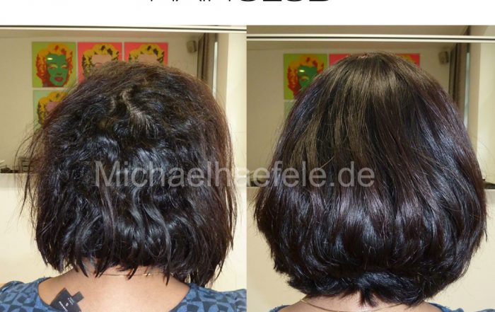 Ausgangszustand der Haare vor der Digital Perm-Behandlung.