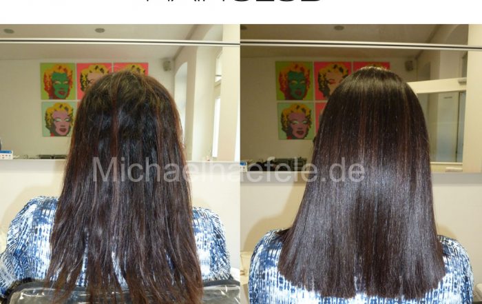 Dunkles gefärbtes Haar Hairtype 2-3: Unglaublich glatte Transformation mit unserer speziellen Methode.