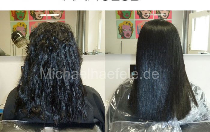 Extrem lockiges Haar nach Progressiva-Behandlung - dramatische Transformation